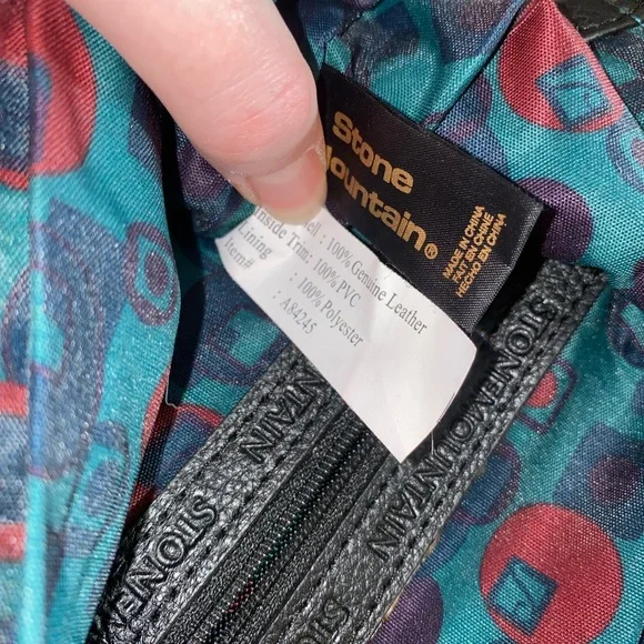 Stone Mountain Black Leather Shoulder Satchel Purse Bag - Picture 7 of 10